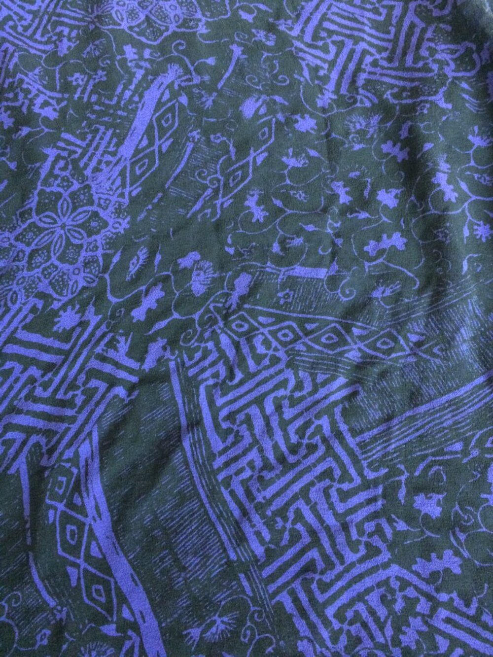 Chico’s Black and Purple Long Sleeve Sheer Silk Asymmetrical Top - Picture 9 of 16